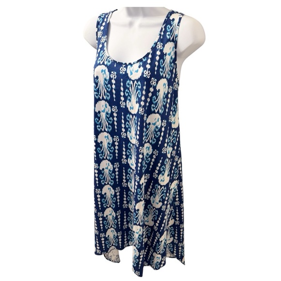 Lilly Pulitzer Melle Dress Indigo Blue Get In Line Octopus Print - L - Picture 8 of 12